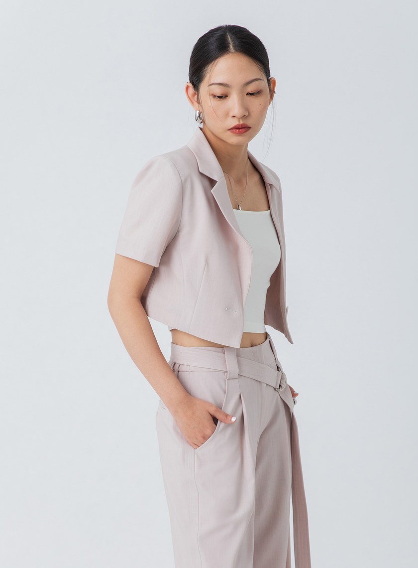 短版短袖西裝外套