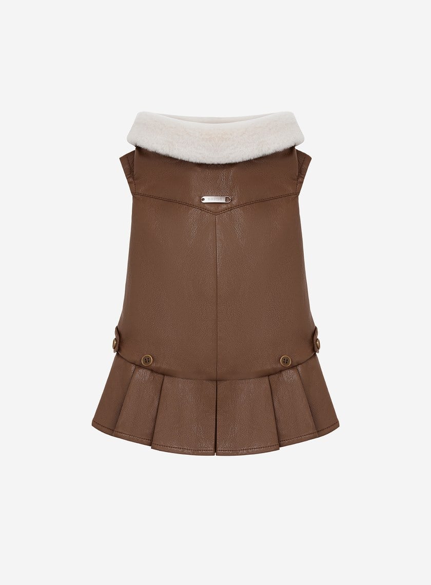 DOSIDO_毛領皮洋裝