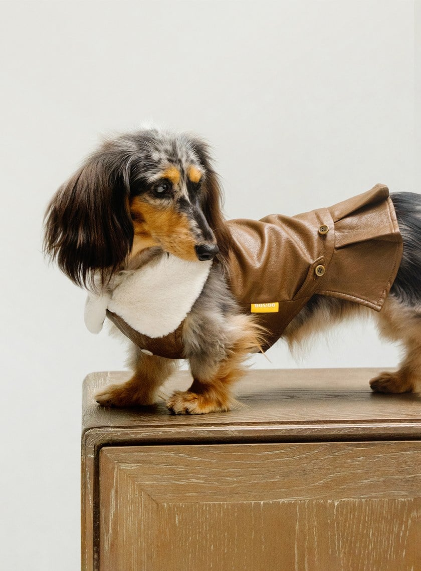 DOSIDO_毛領皮洋裝