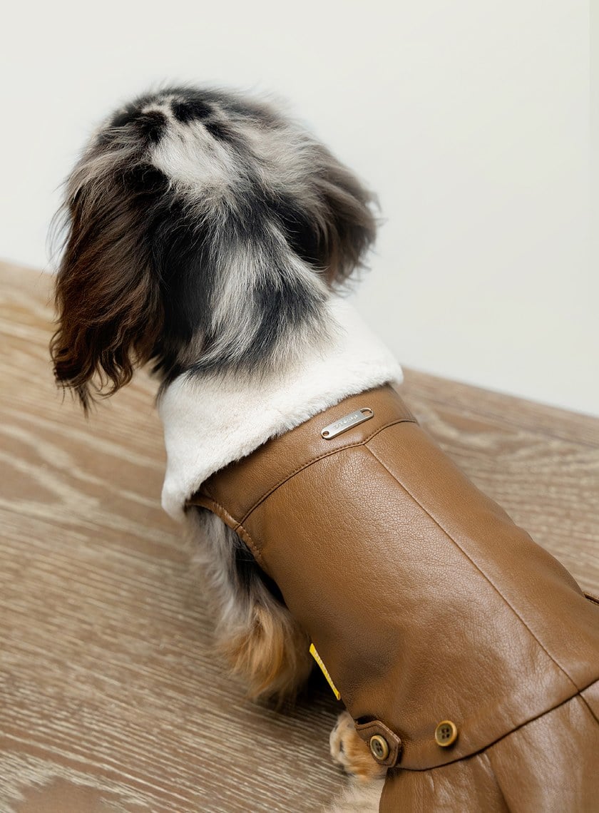 DOSIDO_毛領皮洋裝