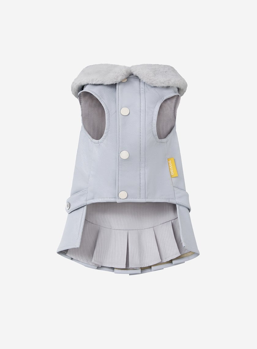 DOSIDO_毛領皮洋裝