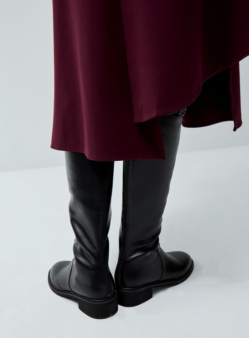 質感不對稱腰頭長裙