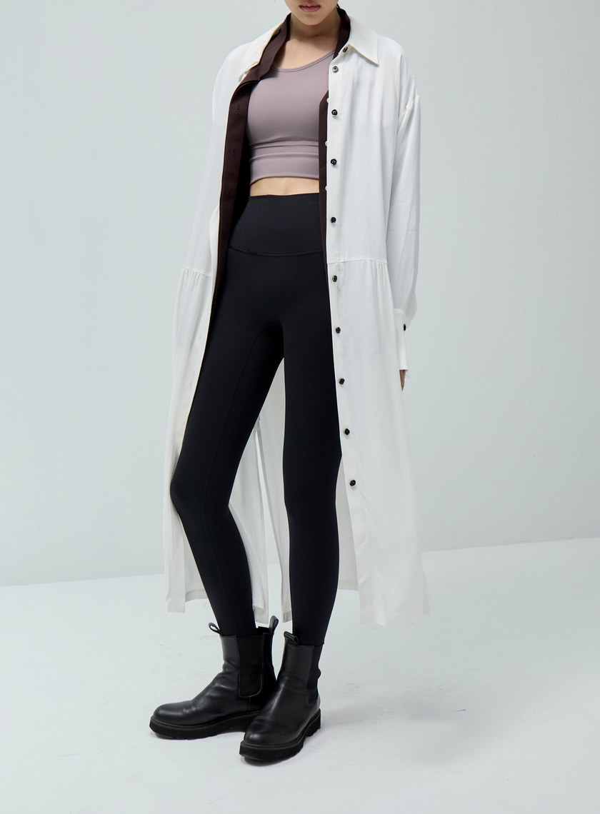 高腰裸感包覆九分褲