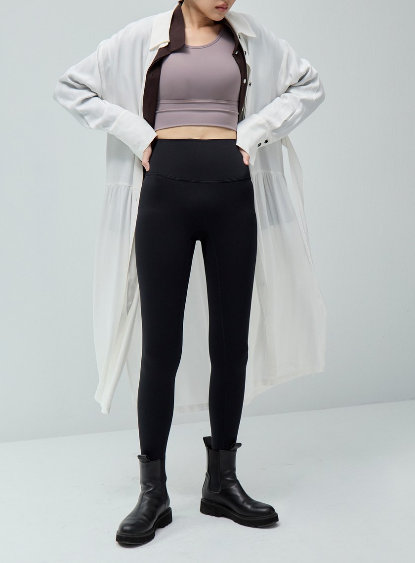 高腰裸感包覆九分褲