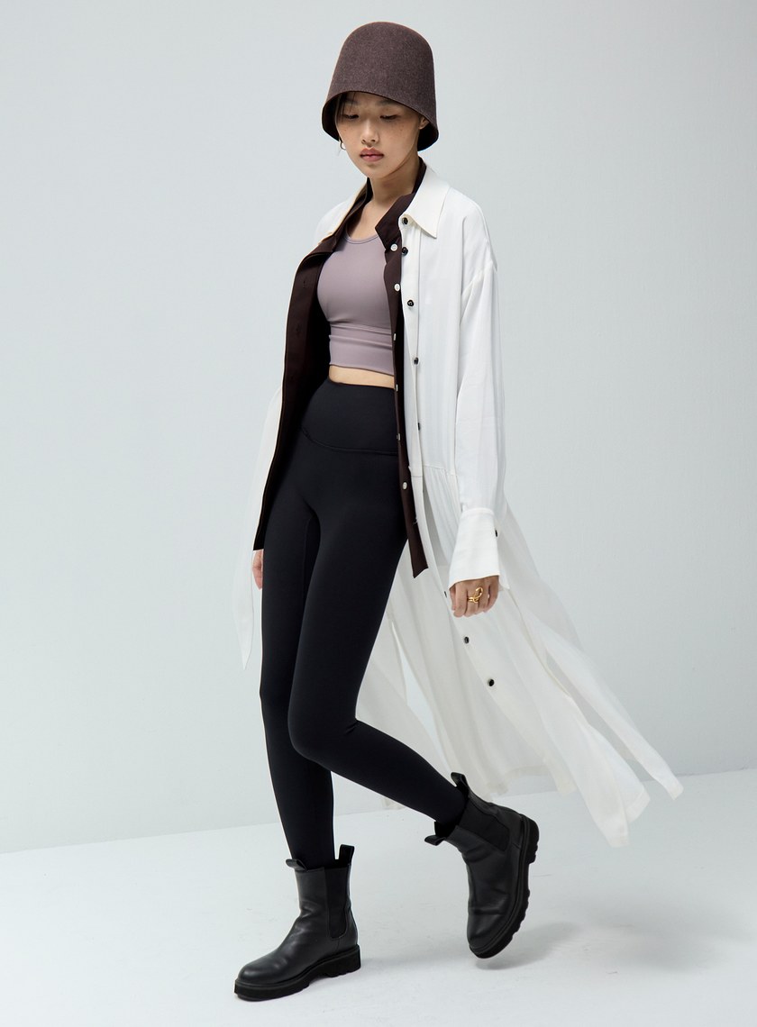 高腰裸感包覆九分褲