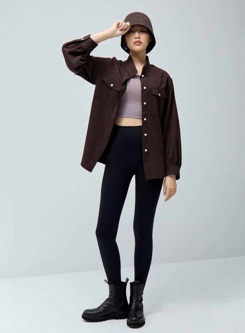 高腰裸感包覆九分褲