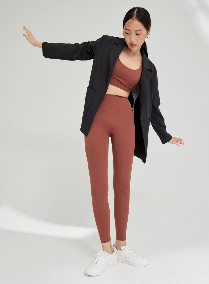 高腰裸感包覆九分褲