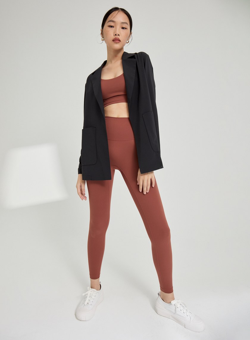 高腰裸感包覆九分褲