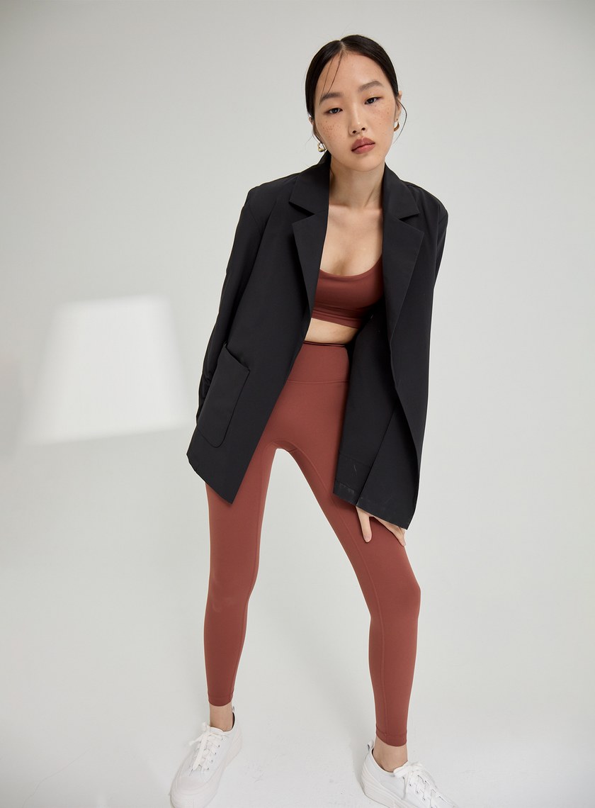 高腰裸感包覆九分褲