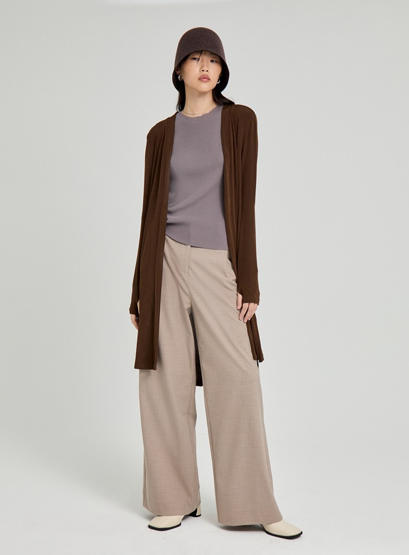 親柔長版開襟針織外套