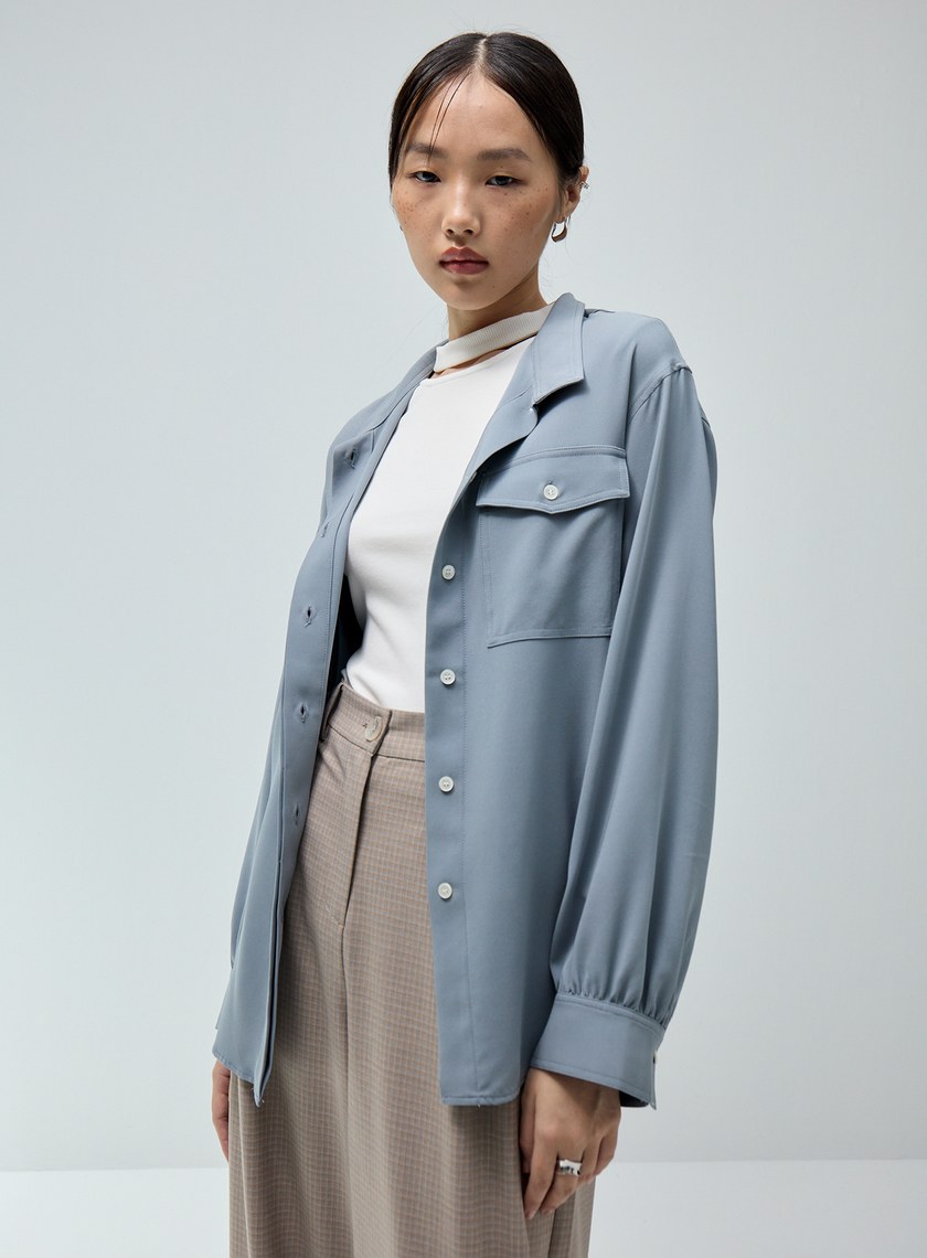 平塔克圓領坑條內搭上衣