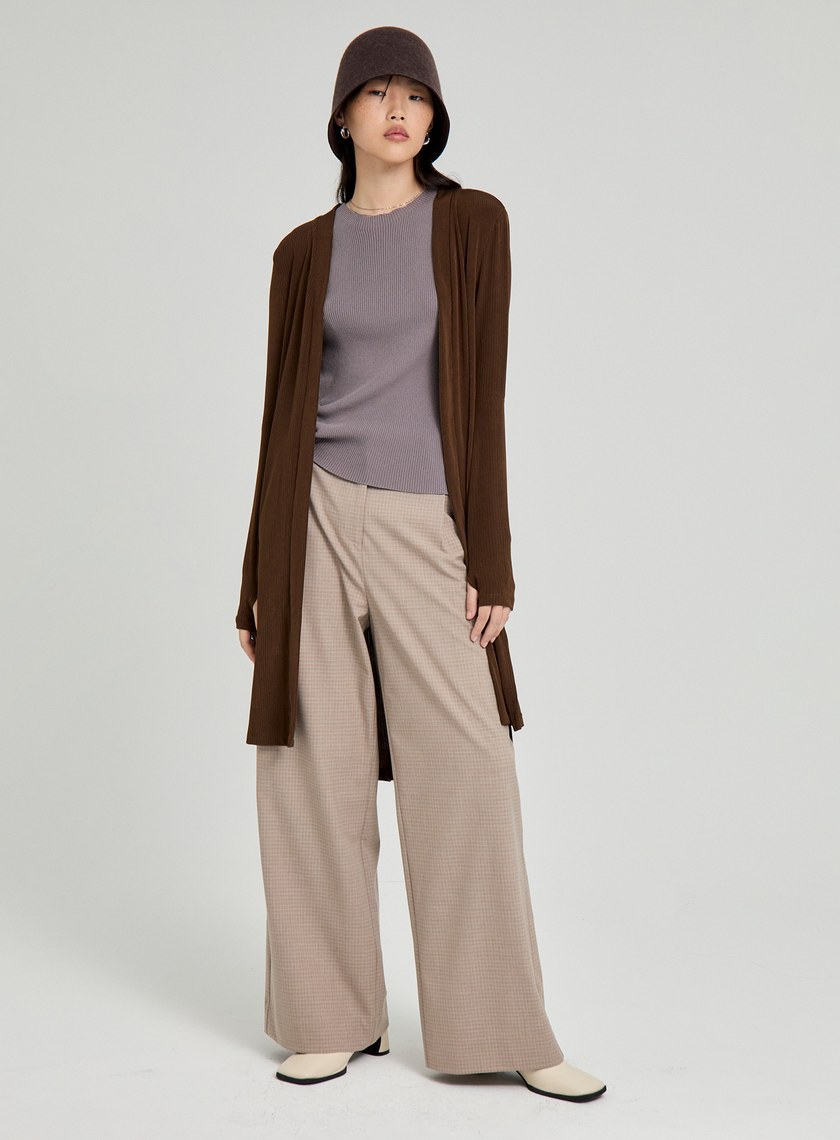 圓領針織抽繩無袖上衣