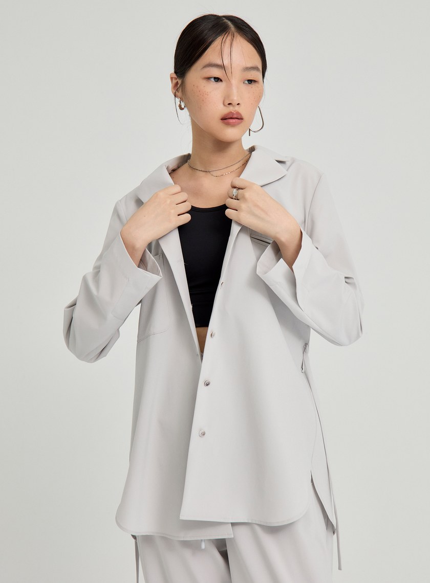 吸濕涼感綁帶襯衫外套