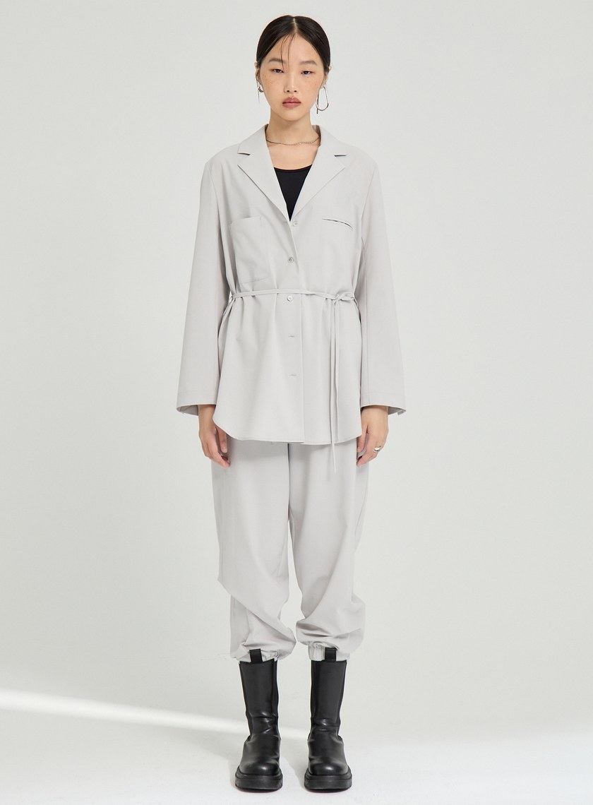 吸濕涼感綁帶襯衫外套