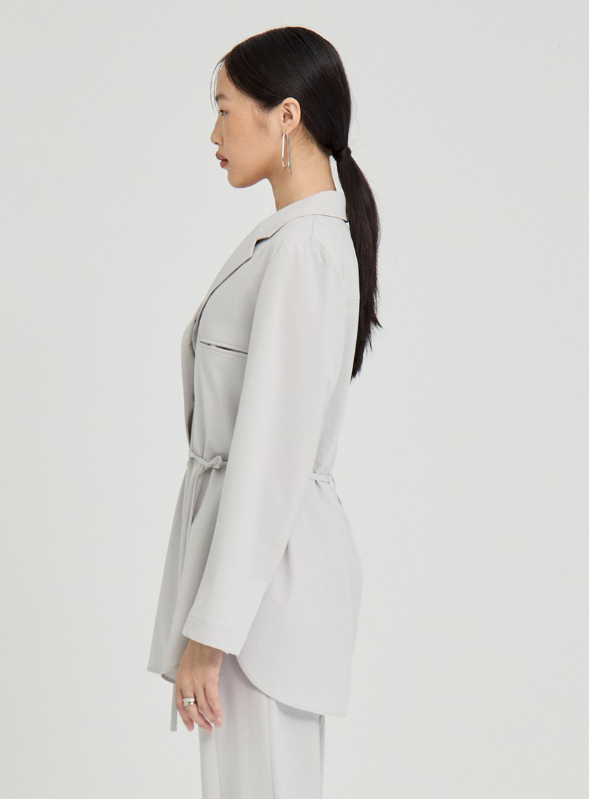 吸濕涼感綁帶襯衫外套