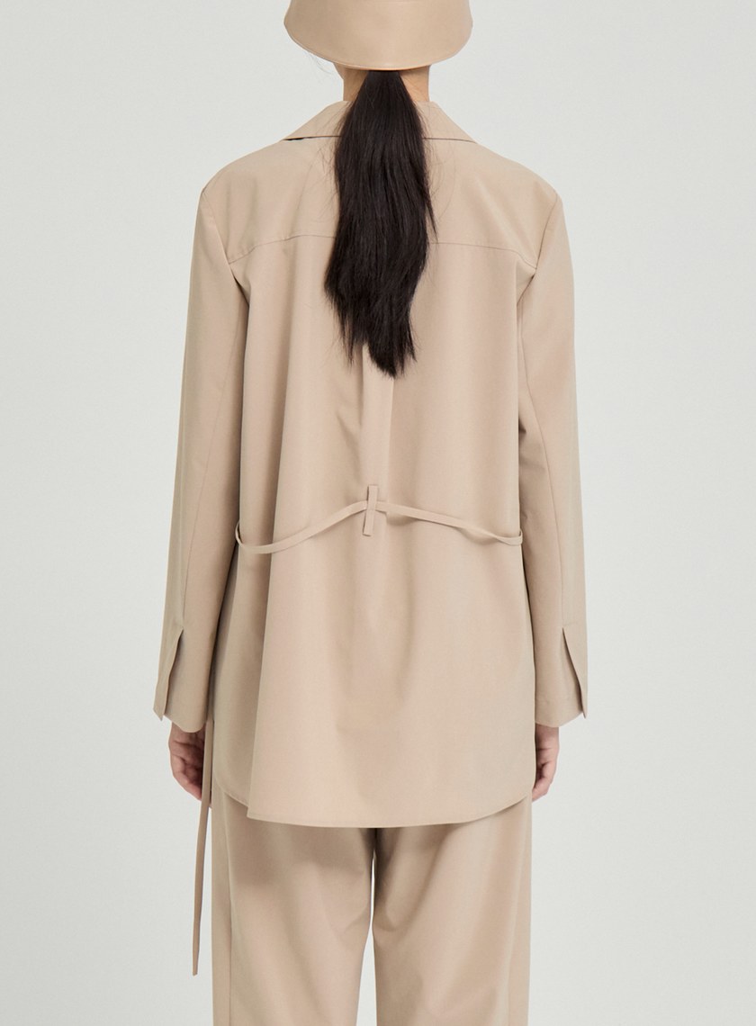 吸濕涼感綁帶襯衫外套