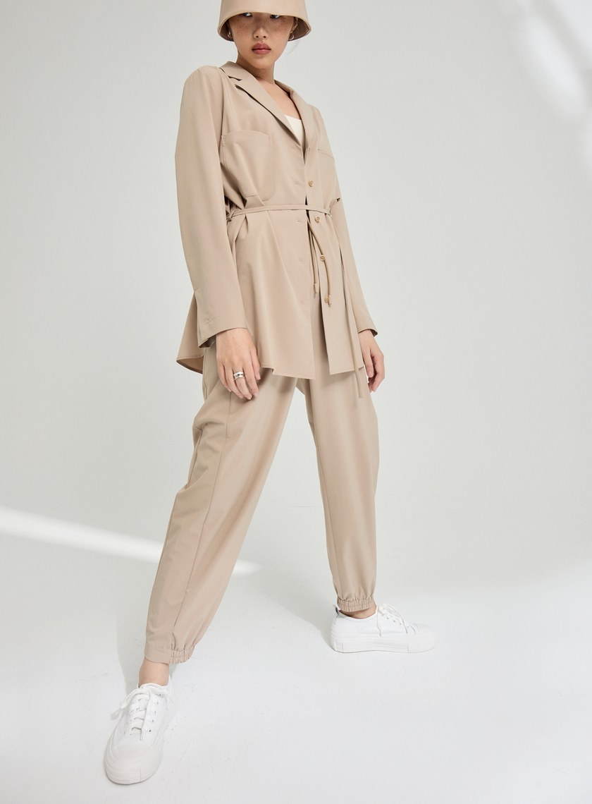 吸濕涼感綁帶襯衫外套