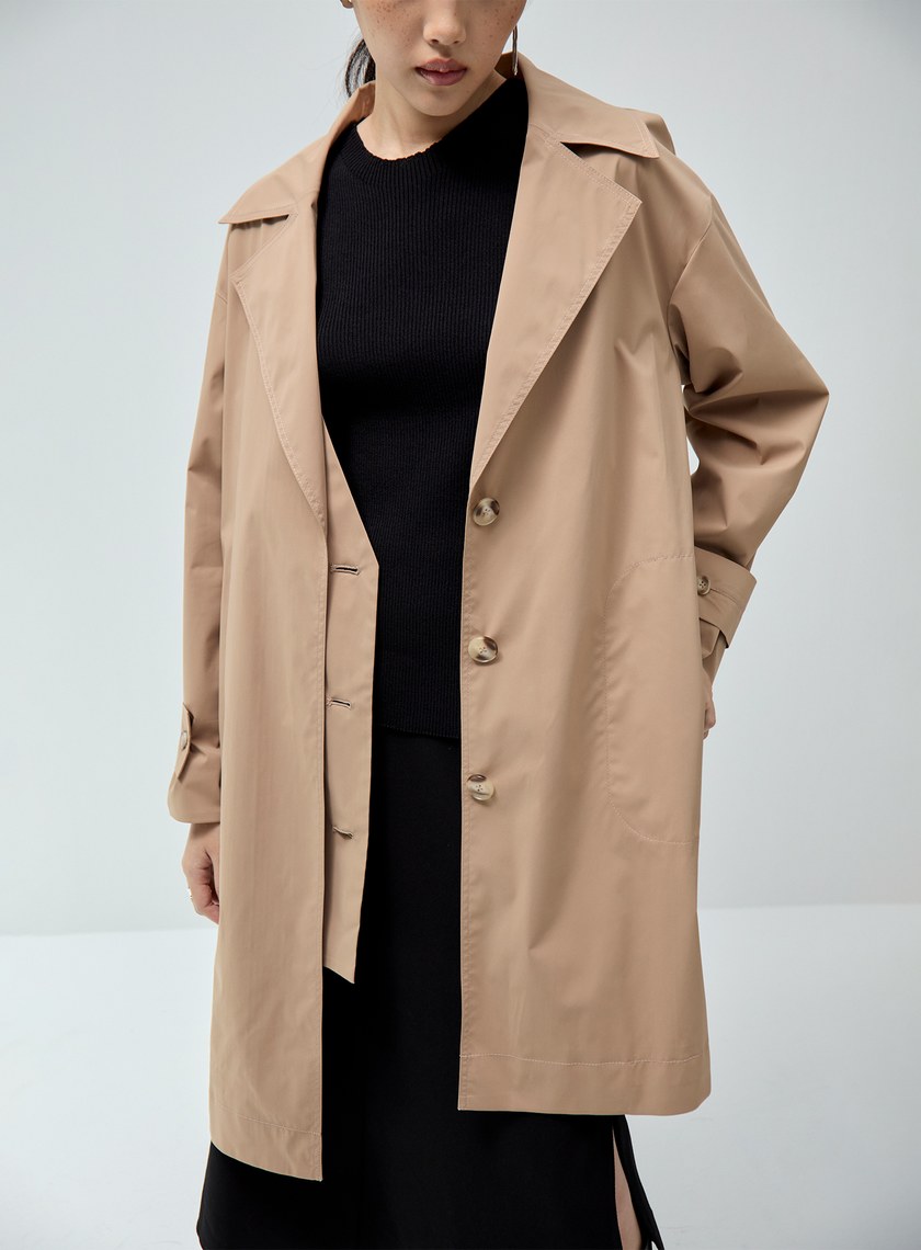 假兩件防風防雨休閒風衣