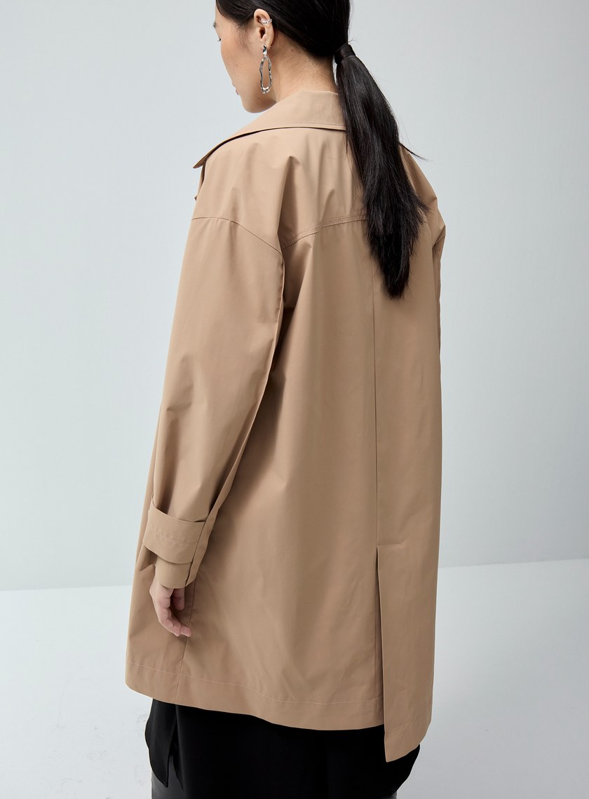 假兩件防風防雨休閒風衣