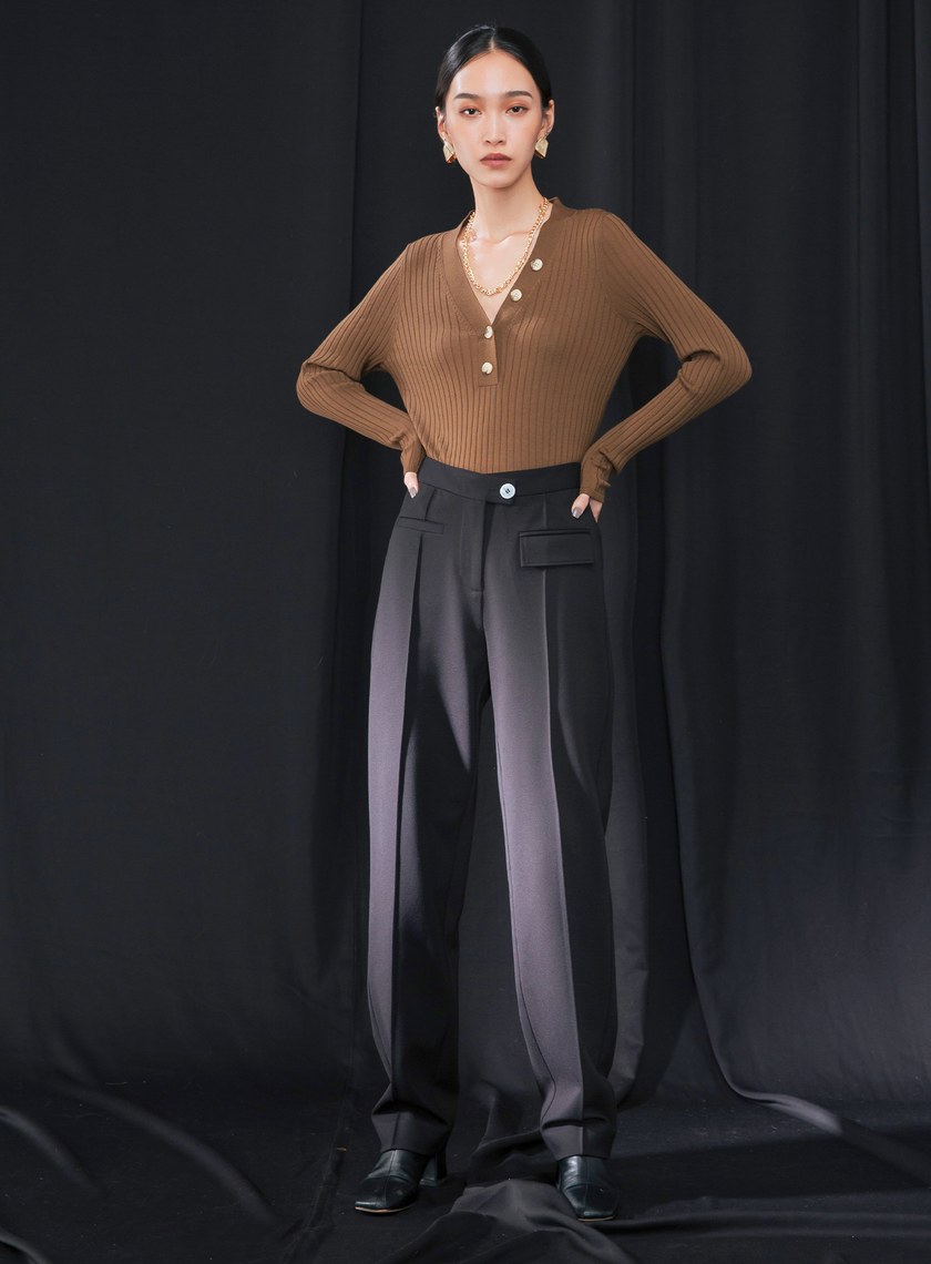 立體打褶落地西褲