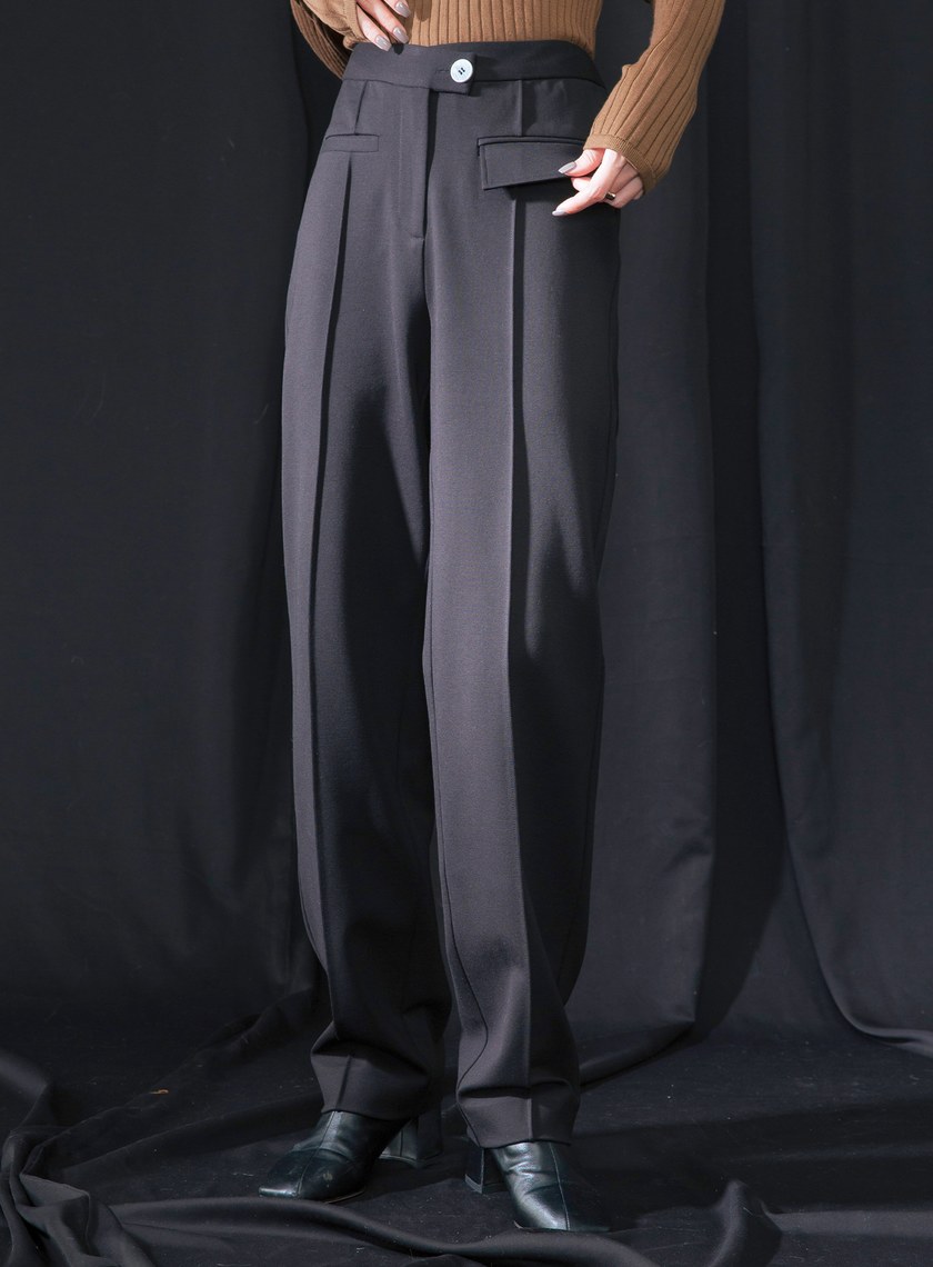 立體打褶落地西褲