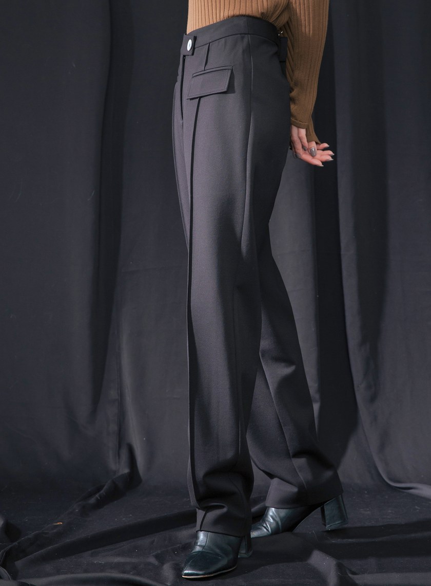 立體打褶落地西褲