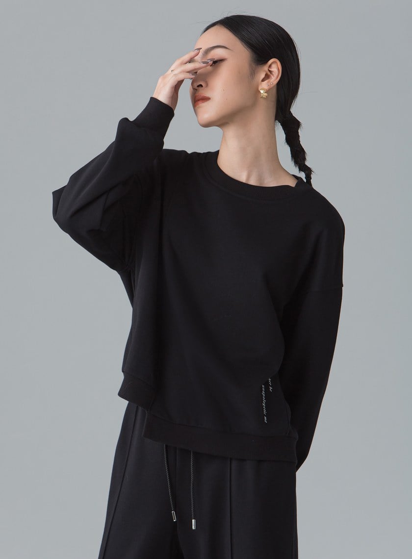 不對稱解構印花衛衣