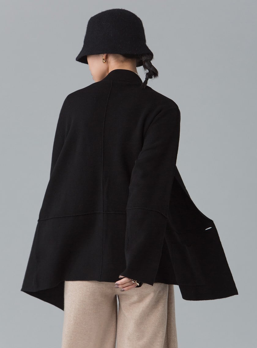 輕柔休閒針織西裝外套