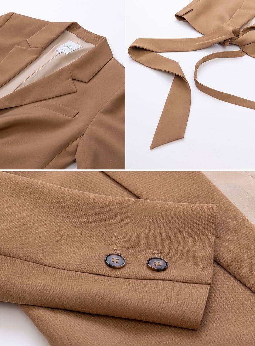 個性斜門襟短版西裝外套