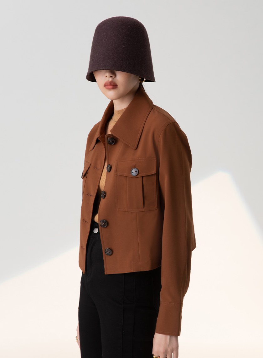 俐落挺闊短版夾克