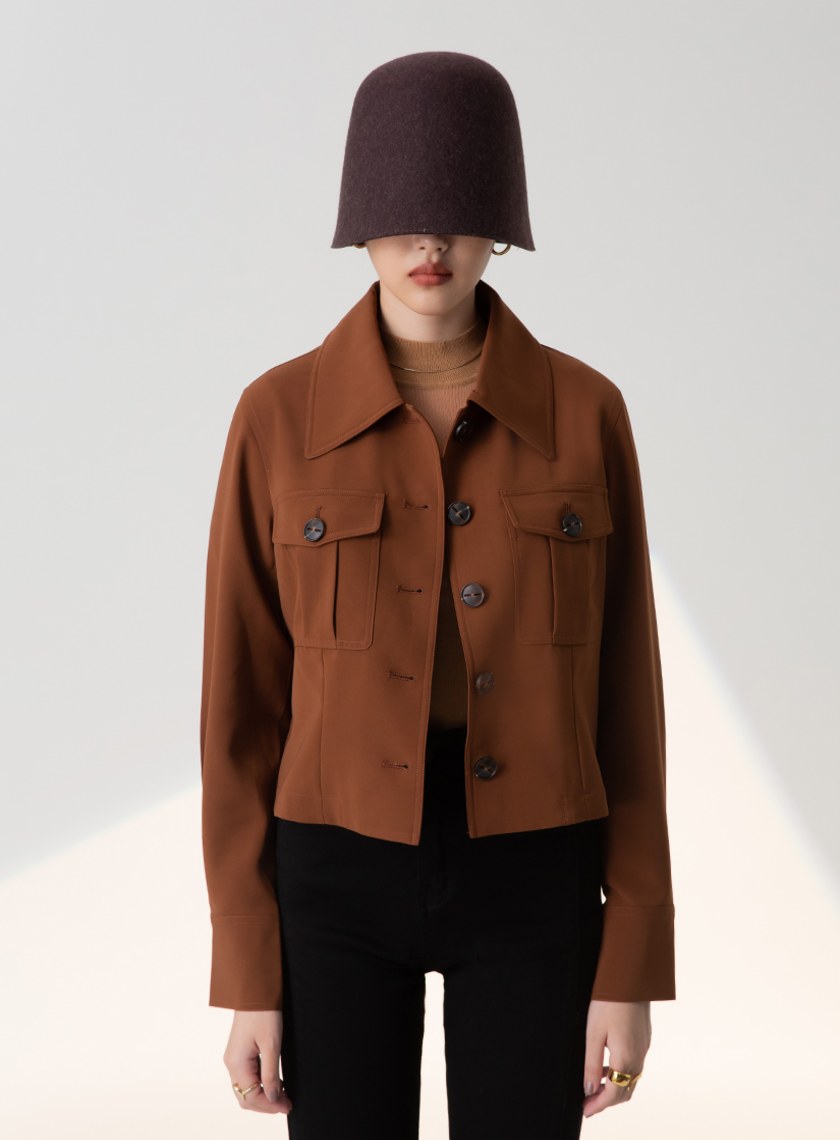 俐落挺闊短版夾克