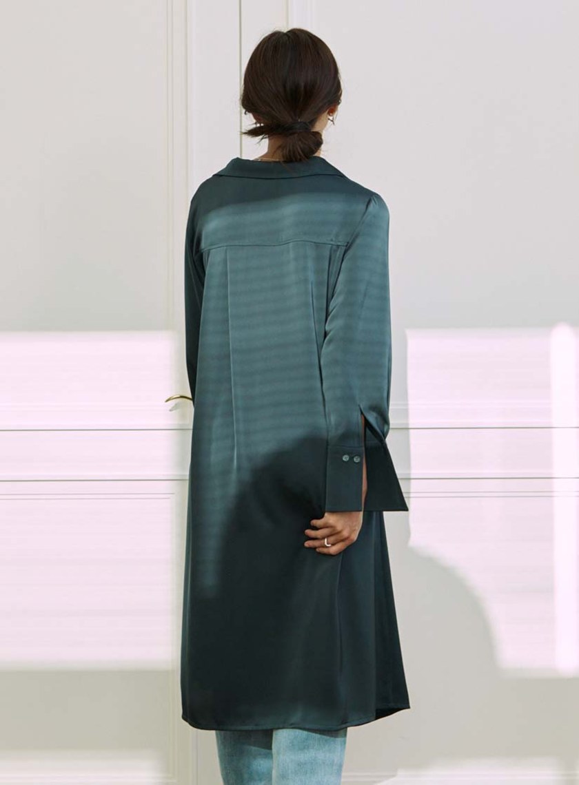 不對稱西裝領綁帶洋裝