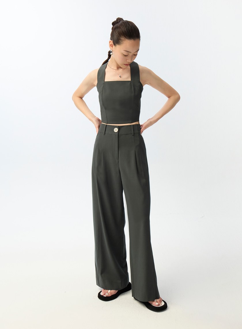 細條紋寬肩帶背心