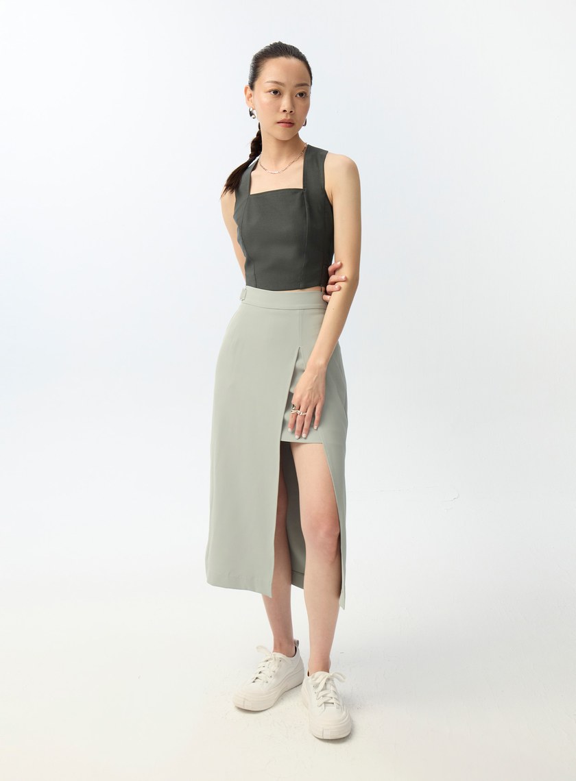 細條紋寬肩帶背心