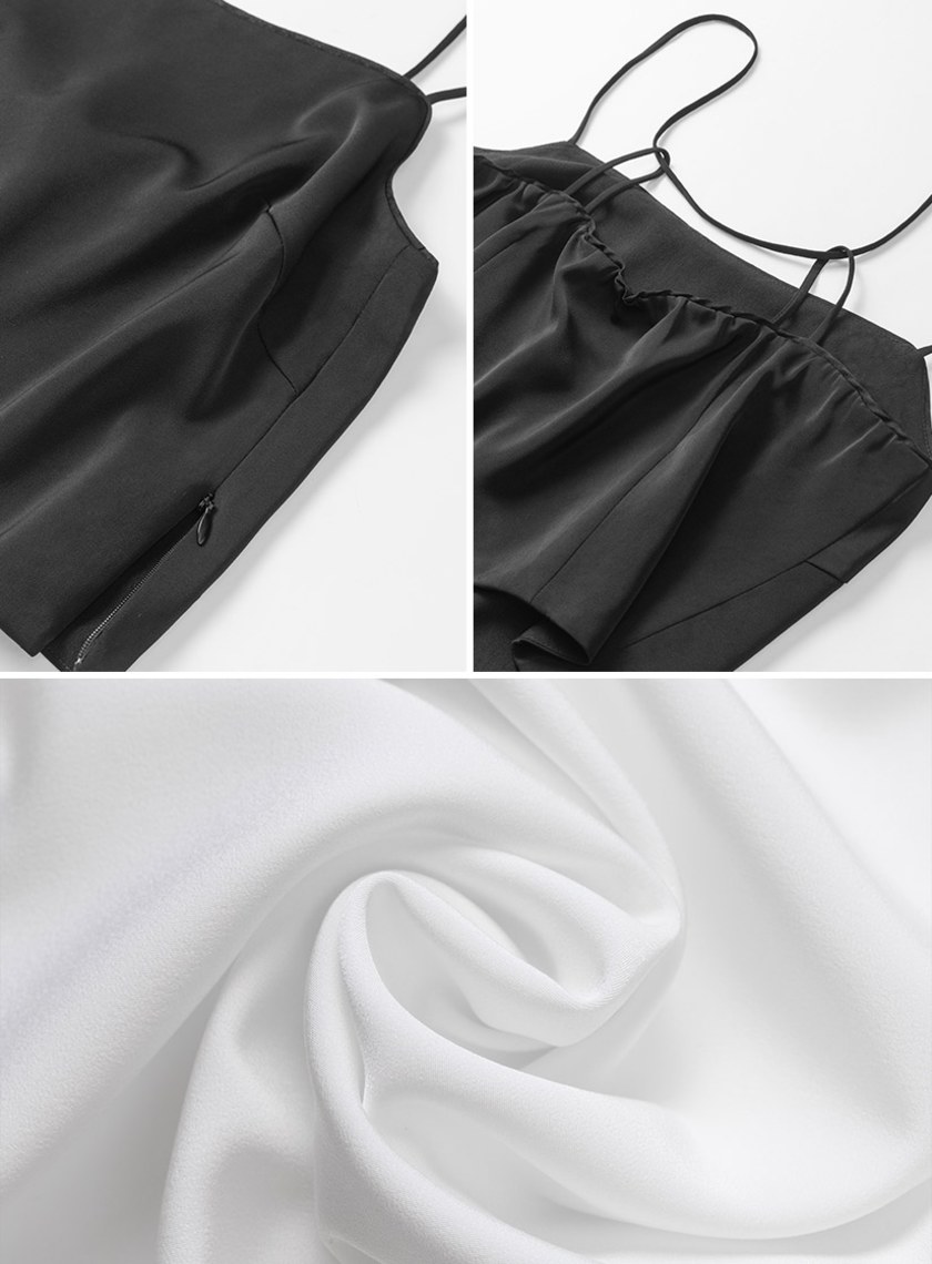 微光澤細肩帶平口背心