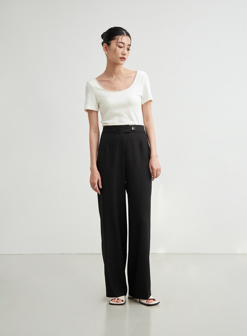 箭型釦眼西裝長褲