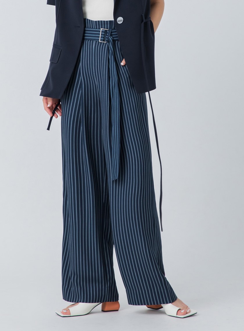 條紋印花舒適寬褲