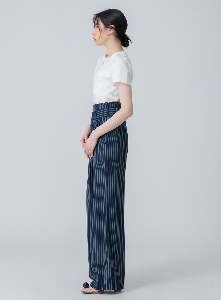 條紋印花舒適寬褲