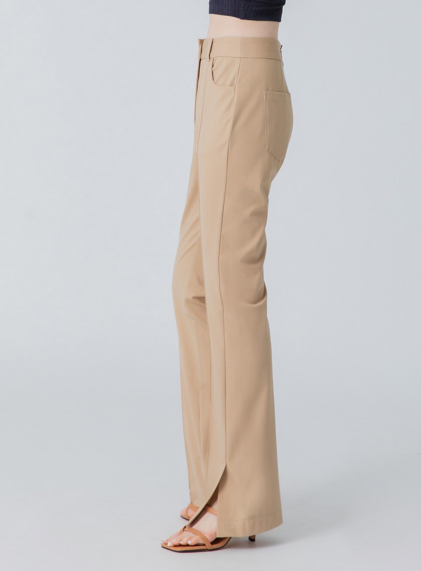 高彈舒適合身個性微喇叭褲