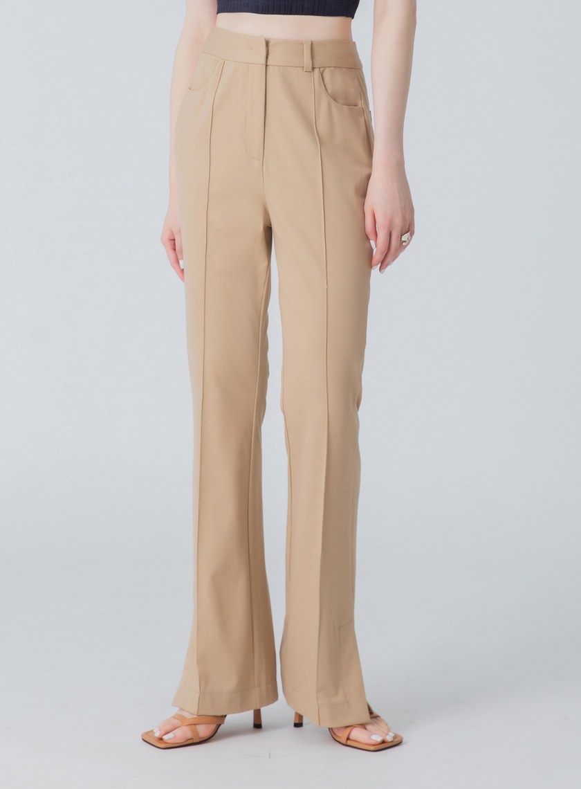 高彈舒適合身個性微喇叭褲