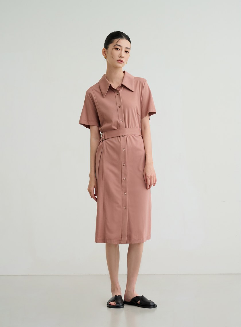 透氣短袖長版罩衫洋裝