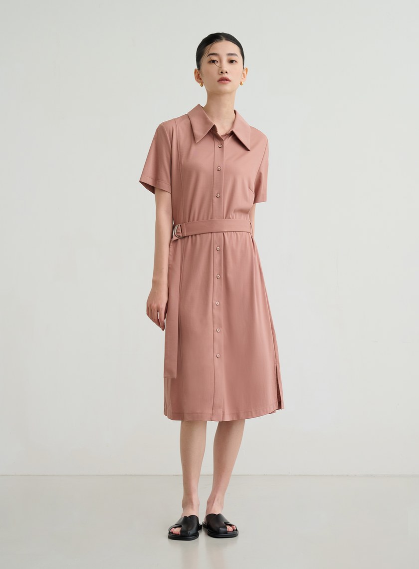 透氣短袖長版罩衫洋裝