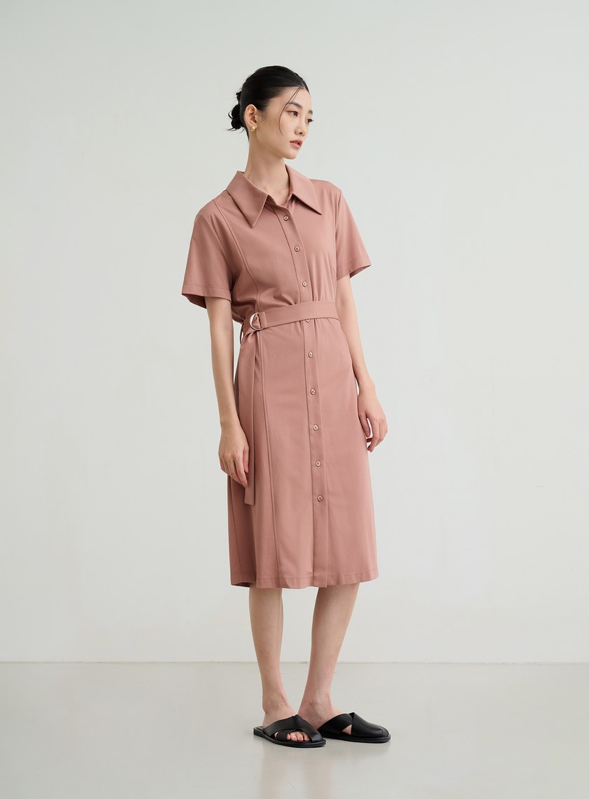 透氣短袖長版罩衫洋裝