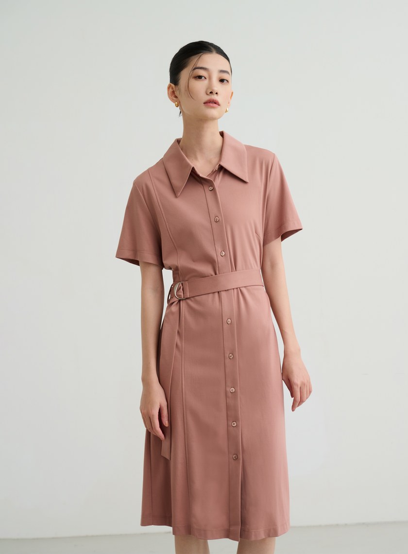 透氣短袖長版罩衫洋裝