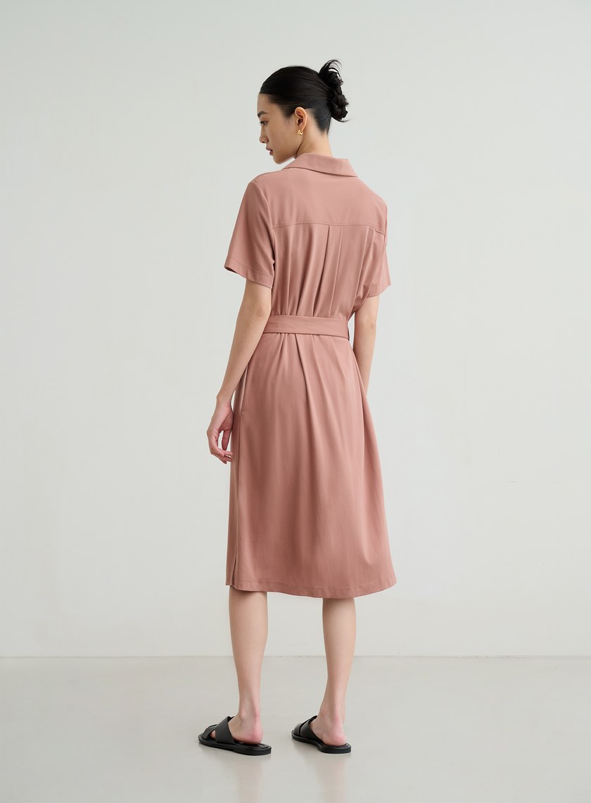 透氣短袖長版罩衫洋裝