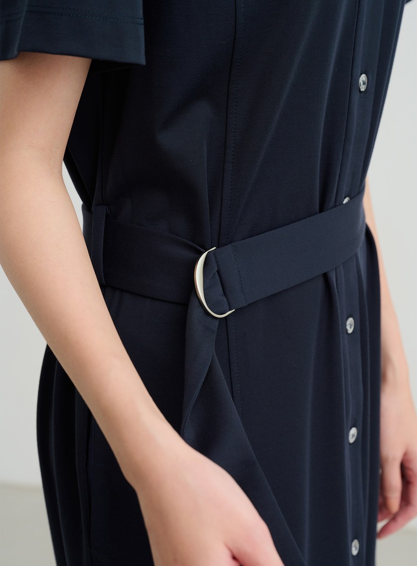 透氣短袖長版罩衫洋裝