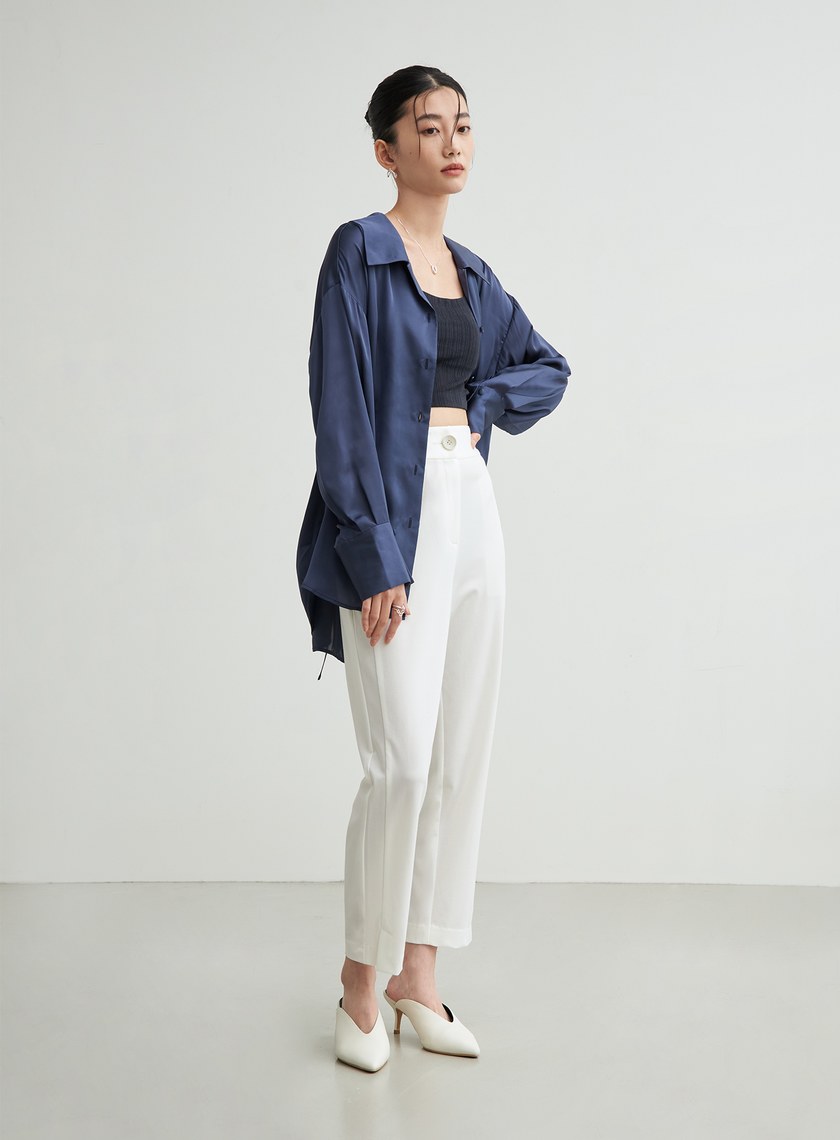 短版不對稱領坑條BRA TOP