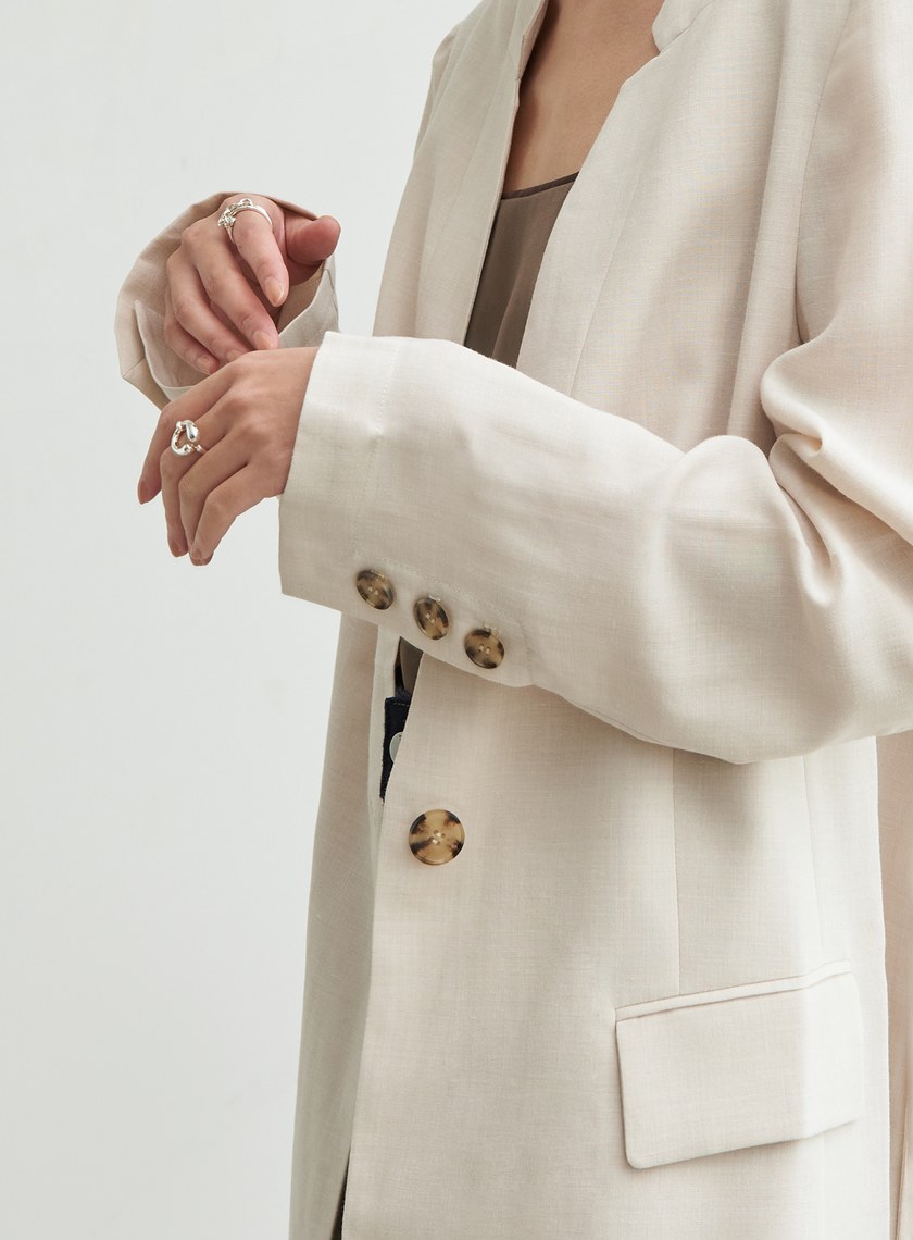 特殊領綁帶西裝外套