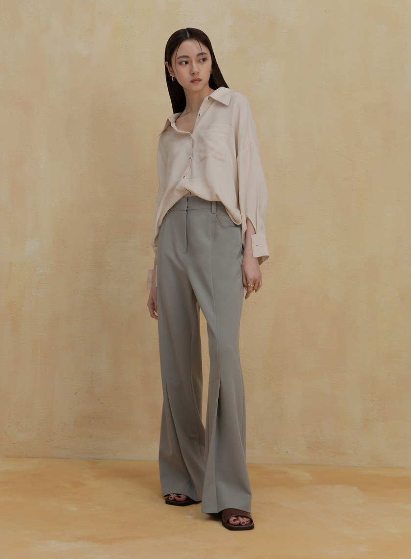 拼接寬版袖口細節襯衫