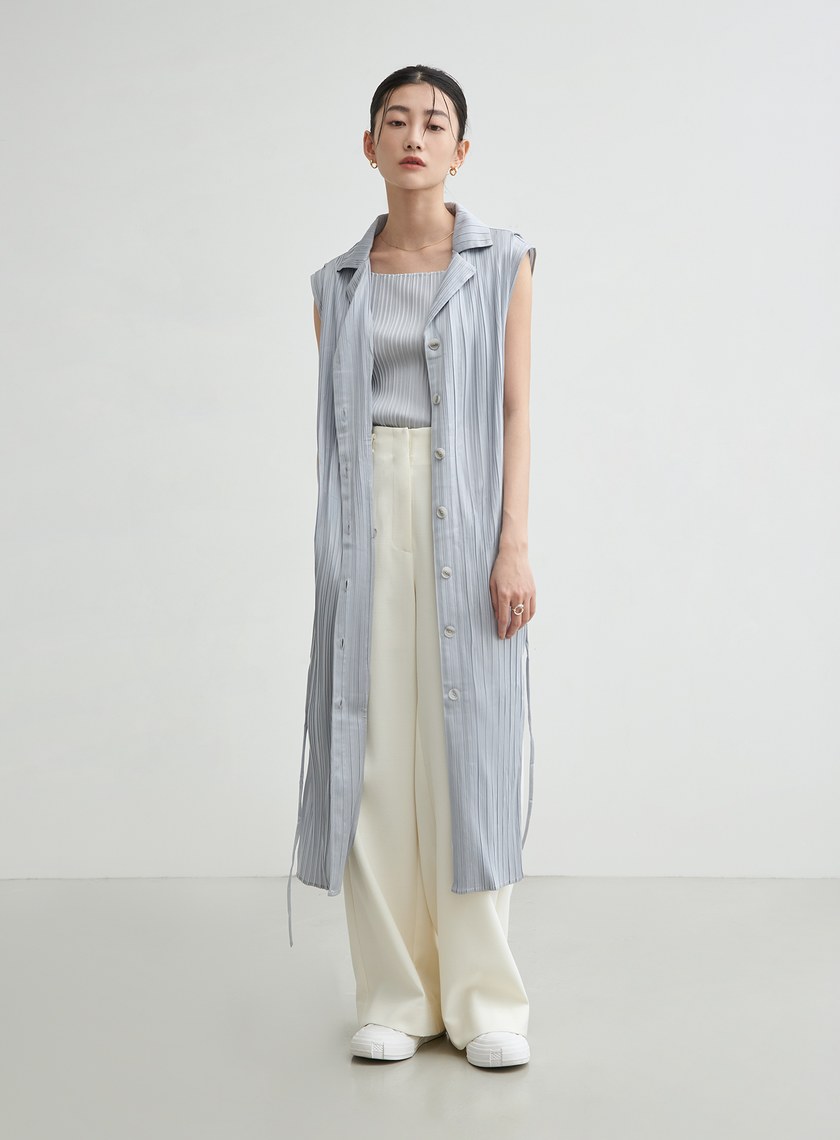 壓摺短版一字領上衣